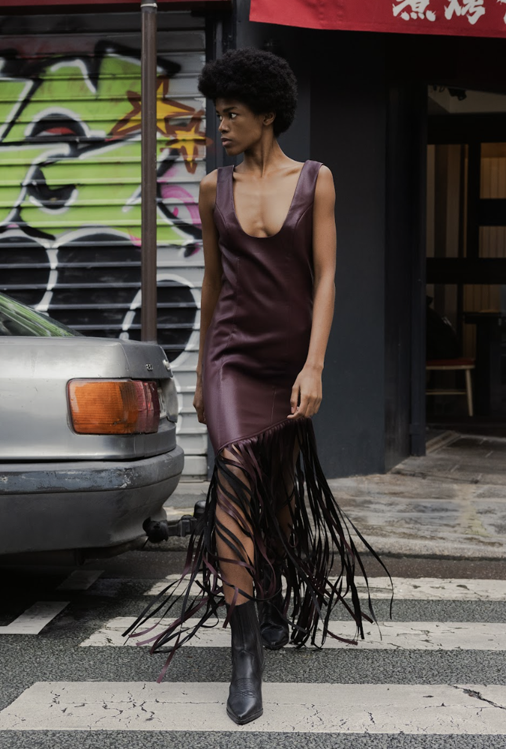 ワンピース 2015AW Dsquared2 Leather Fringes Dress ワンピース 2015AW Dsquared2 Leather Fringes Dress