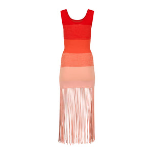 orange to pink ombre dress Pink & Orange Ombre Silk Paneled Vacation Shirt Dress by Zwaan at Pernia's Pop Up Shop 2026